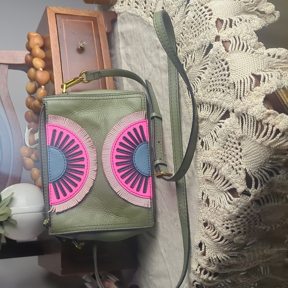 Fossil Leather Fossil Campbell Crossbody Bay Leaf Purse, Olive Green Boho - Picture 16 of 16